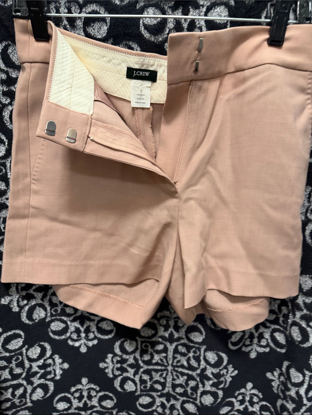 J. Crew High-Waist Tailored Shorts in Dusty Rose